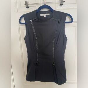 Veronica Beard black zippered vest | S